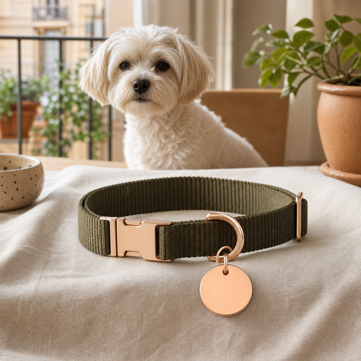 Collier avec médaille d’identification pour chien